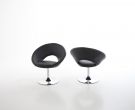 Lounge-Sessel schwarz, Chromfuß