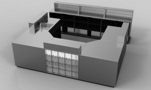 Theke silber mit 8 Elementen