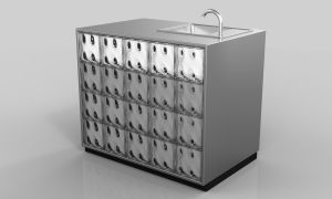 Thekenmodul silber mit Spüleinsatz